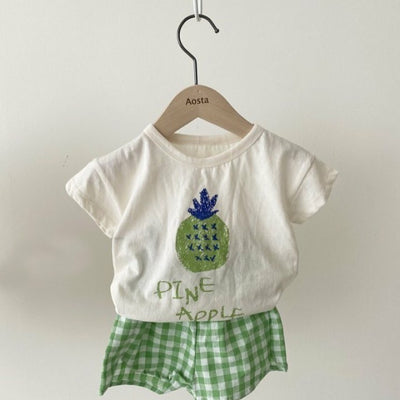 Traje Corto de Algodón con Estampado de Frutas - Fresco y Cómodo - Image 6