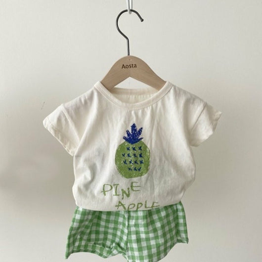 Traje Corto de Algodón con Estampado de Frutas - Fresco y Cómodo - Image 6