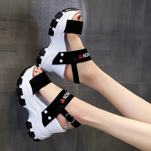 Sandalias de Cuña con Plataforma para Mujer - Tacón de 10cm