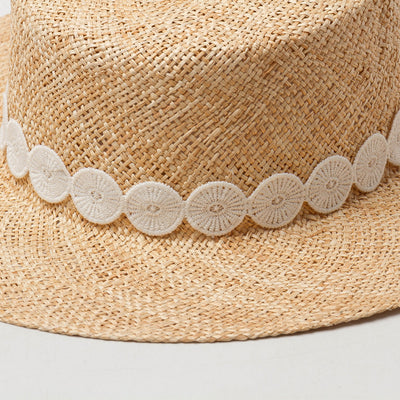 Sombrero Pork Pie de Paja Natural para Mujer - Estilo Elegante y Protección Solar - Image 4