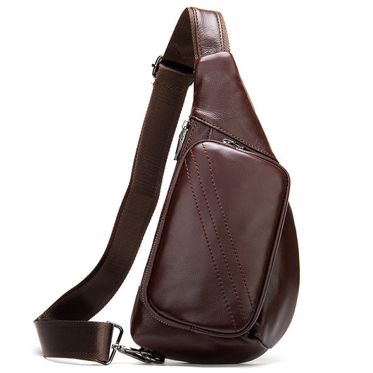 Bolsa Pecho Cuero Estilo Retro Media Luna - Bandolera Messenger para Hombre - Image 13