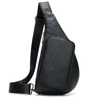 Bolsa Pecho Cuero Estilo Retro Media Luna - Bandolera Messenger para Hombre