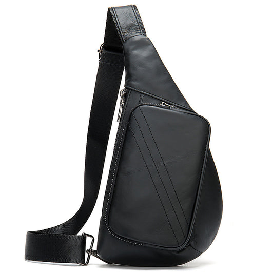 Bolsa Pecho Cuero Estilo Retro Media Luna - Bandolera Messenger para Hombre