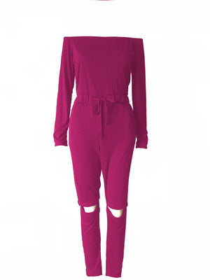 Jumpsuit Ajustado con Hombro Descubierto y Diseño Rasgado Moderno - Image 16