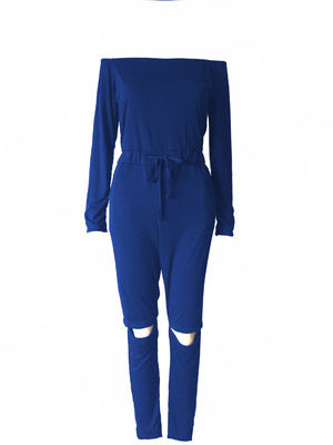 Jumpsuit Ajustado con Hombro Descubierto y Diseño Rasgado Moderno - Image 15