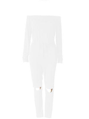 Jumpsuit Ajustado con Hombro Descubierto y Diseño Rasgado Moderno - Image 17