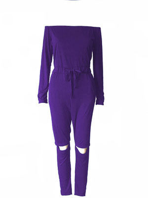 Jumpsuit Ajustado con Hombro Descubierto y Diseño Rasgado Moderno - Image 18