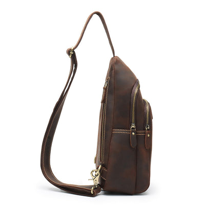 Bolsa Mensajero de Cuero Retro para Hombre - Gran Capacidad con Cuero Crazy Horse - Image 10