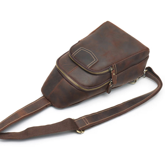 Bolsa Mensajero de Cuero Retro para Hombre - Gran Capacidad con Cuero Crazy Horse - Image 5