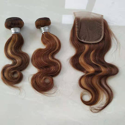 Extensiones de Cabello Natural Ondulado Efecto Piano - Paquete de Cabello Humano