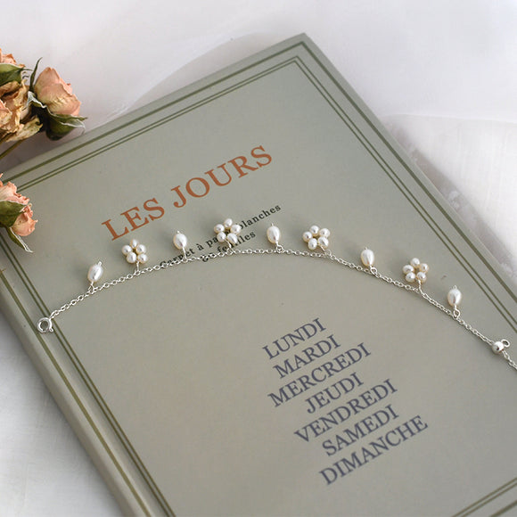 Pulsera de Perlas de Agua Dulce Ashchi en Plata de Ley 925