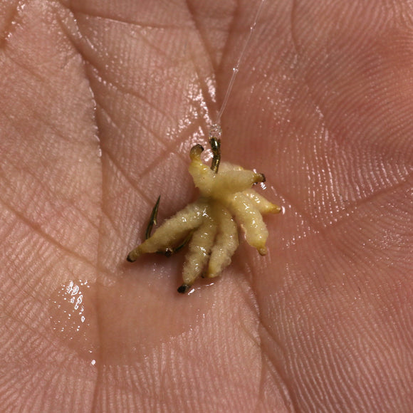 Anzuelo de Mosca con Cebo Artificial Simulado de Gusano Blanco para Pesca de Trucha