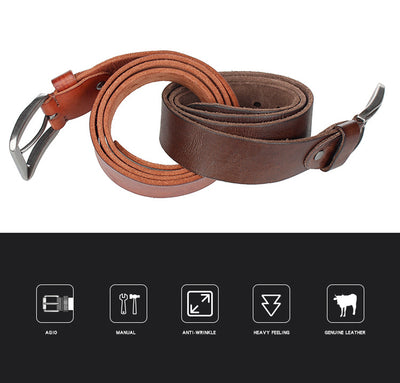 Cinturón de Cuero para Hombre - Diseño Retro Minimalista - Image 7