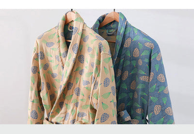 Bata de Algodón Puro para Parejas - Pijama Largo Absorbente Todo Clima Hombre y Mujer - Image 11