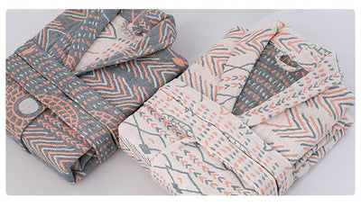 Bata de Algodón Puro para Parejas - Pijama Largo Absorbente Todo Clima Hombre y Mujer - Image 16