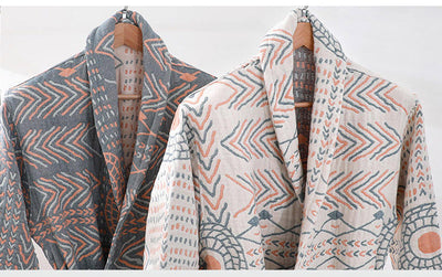 Bata de Algodón Puro para Parejas - Pijama Largo Absorbente Todo Clima Hombre y Mujer - Image 19