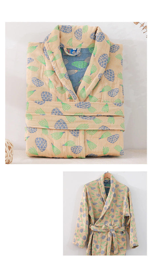 Bata de Algodón Puro para Parejas - Pijama Largo Absorbente Todo Clima Hombre y Mujer - Image 23