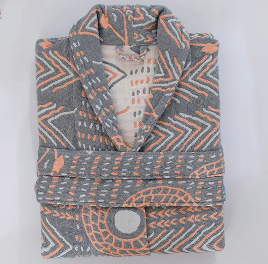 Bata de Algodón Puro para Parejas - Pijama Largo Absorbente Todo Clima Hombre y Mujer - Image 2