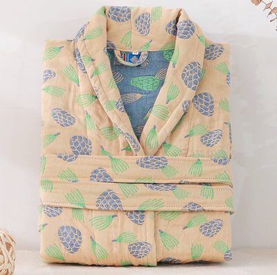 Bata de Algodón Puro para Parejas - Pijama Largo Absorbente Todo Clima Hombre y Mujer - Image 5