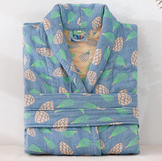 Bata de Algodón Puro para Parejas - Pijama Largo Absorbente Todo Clima Hombre y Mujer - Image 6
