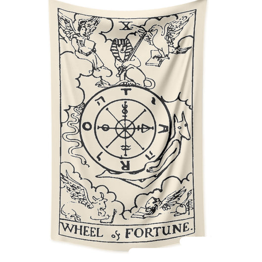 Retro yellow tapestry featuring a black and white illustration of 'The Sun' Tarot card with sunflowers and butterflies. - Image 16
