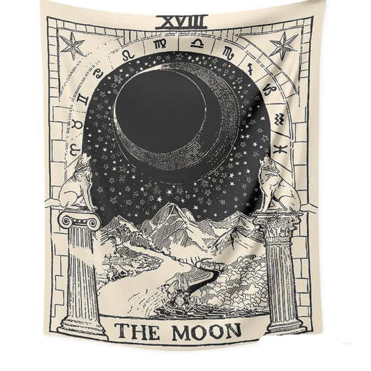 Retro yellow tapestry featuring a black and white illustration of 'The Sun' Tarot card with sunflowers and butterflies. - Image 9