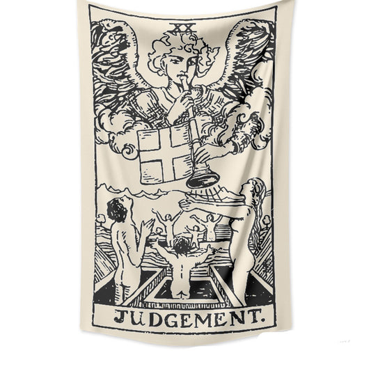 Retro yellow tapestry featuring a black and white illustration of 'The Sun' Tarot card with sunflowers and butterflies. - Image 7