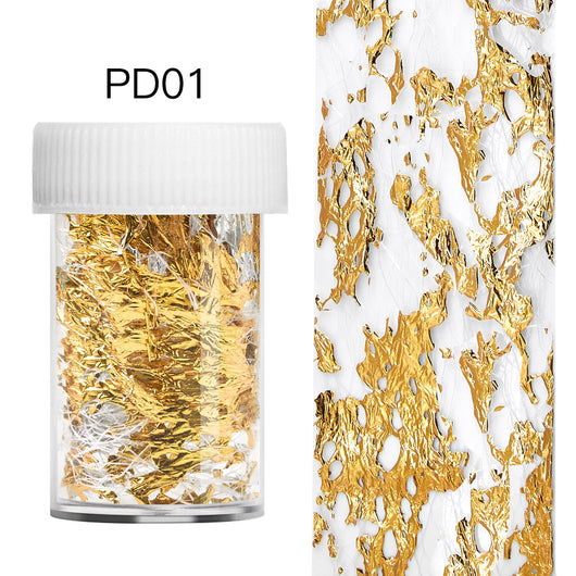 Papel de Foil Dorado y Plateado para Nail Art - Malla Decorativa Sally - Image 3