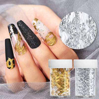 Papel de Foil Dorado y Plateado para Nail Art - Malla Decorativa Sally