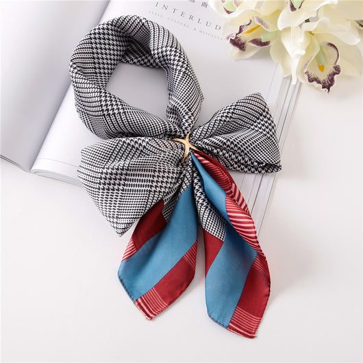 Pañuelo de Seda Estampado Coreano para Primavera y Verano con Protección Solar - Image 9