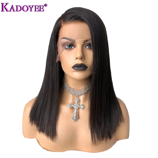 Pelucas de Cabello Humano Real con Frente de Encaje - Estilos Europeos, Americanos y Africanos