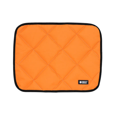 Dark gray quilted pet mat with diamond stitching and black trim, suitable for dogs and cats. - Image 2