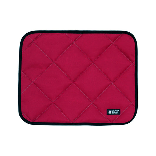Dark gray quilted pet mat with diamond stitching and black trim, suitable for dogs and cats. - Image 3