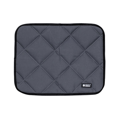 Dark gray quilted pet mat with diamond stitching and black trim, suitable for dogs and cats. - Image 4