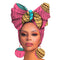 Turbante de Algodón Estampado con Aretes Oversize