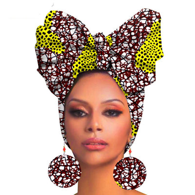 Turbante de Algodón Estampado con Aretes Oversize - Image 17