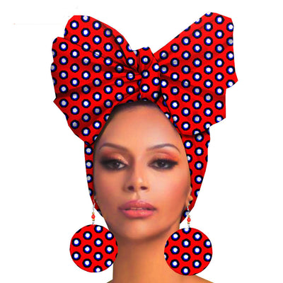 Turbante de Algodón Estampado con Aretes Oversize - Image 18