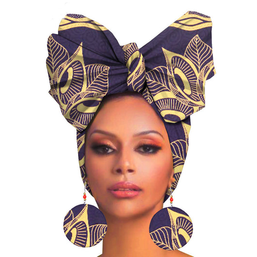 Turbante de Algodón Estampado con Aretes Oversize - Image 19