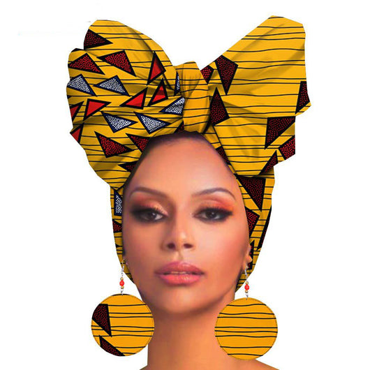 Turbante de Algodón Estampado con Aretes Oversize - Image 20