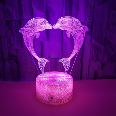 Caja de Regalo Personalizada con Luz 3D Delfín Ilusión LED - Image 3