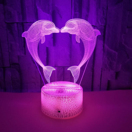 Caja de Regalo Personalizada con Luz 3D Delfín Ilusión LED - Image 3