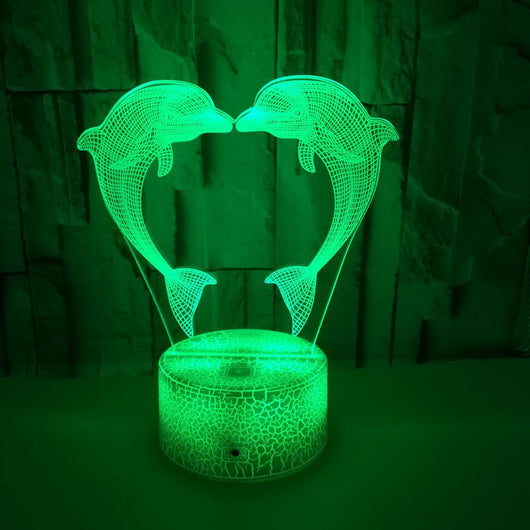 Caja de Regalo Personalizada con Luz 3D Delfín Ilusión LED - Image 4