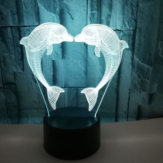 Caja de Regalo Personalizada con Luz 3D Delfín Ilusión LED - Image 2