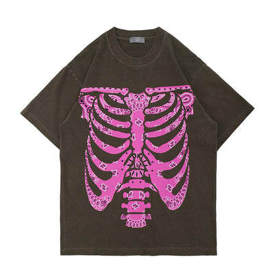 Camiseta Manga Corta Skeleton Cashew Flower para Hombre - Image 9