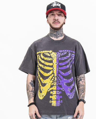Camiseta Manga Corta Skeleton Cashew Flower para Hombre - Image 11