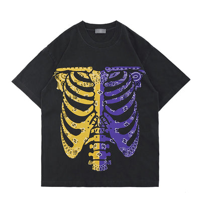 Camiseta Manga Corta Skeleton Cashew Flower para Hombre - Image 2