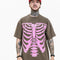 Camiseta Masculina Manga Curta Skeleton Cashew Flower