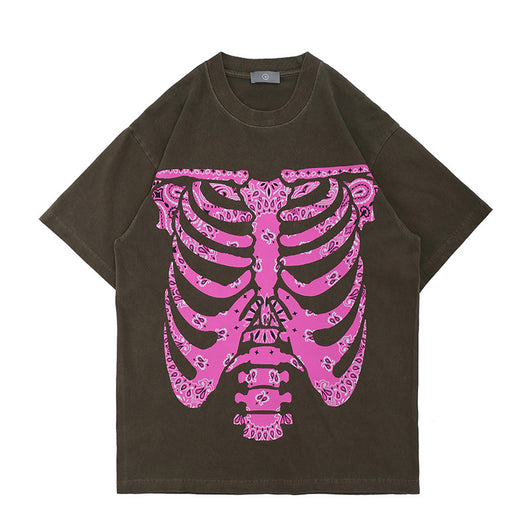 Camiseta Manga Corta Skeleton Cashew Flower para Hombre - Image 5
