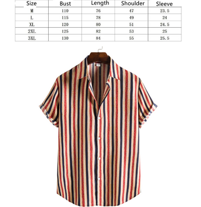 Camisa Casual de Hombre con Cuello Solapa y Estampado - Image 10