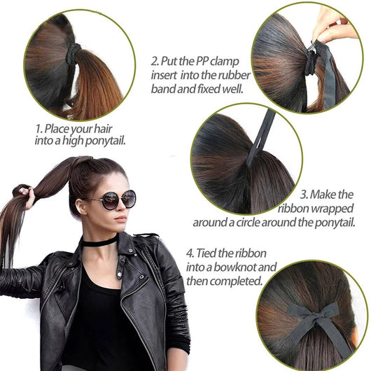 Cola de Caballo Postiza Larga Lisa con Banda Ajustable - Image 2